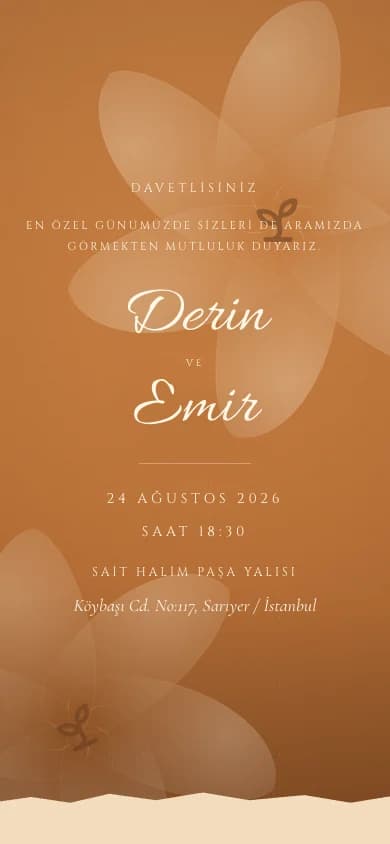 Amber gerçek davetiye önizlemesi