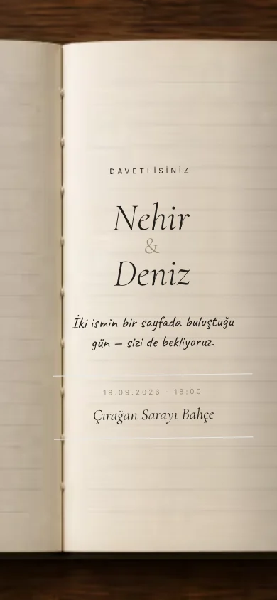 Aria gerçek davetiye önizlemesi