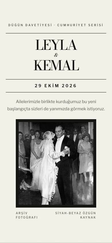 Atatürk gerçek davetiye önizlemesi