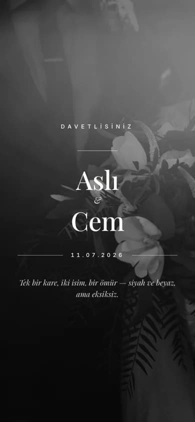 Blanc gerçek davetiye önizlemesi