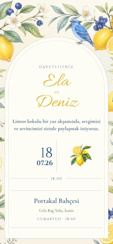 Limon gerçek davetiye önizlemesi