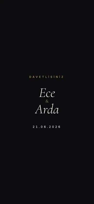 Noir gerçek davetiye önizlemesi