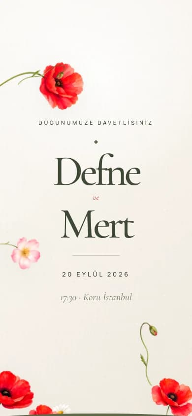 Poppy gerçek davetiye önizlemesi