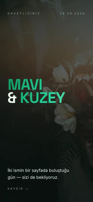 Reel gerçek davetiye önizlemesi