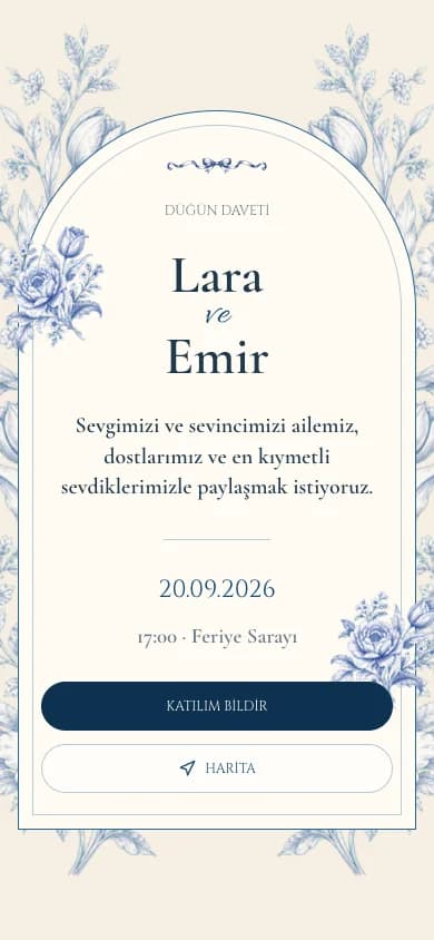 Toile gerçek davetiye önizlemesi